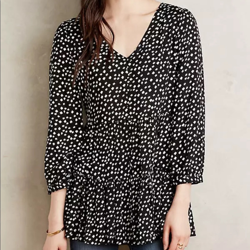 Anthropologie Maeve Lila Tiered Tunic Top - Picture 2 of 15